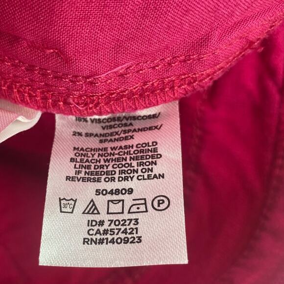 Loft Raspberry Velvet Skinny Pants - Picture 7 of 8